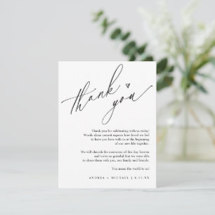 Carte De Remerciements Simple mariage moderne cœur dessiné à la main