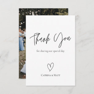 Carte de remerciements simple Mariage photo