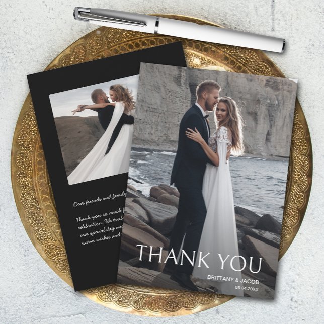 Carte De Remerciements Simple Mariage Photo (Créateur téléchargé)