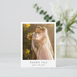 Carte De Remerciements Simple Mariage Photo Moderne