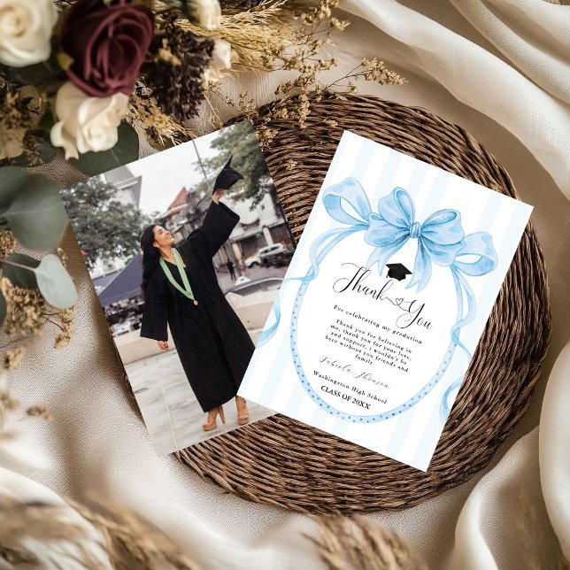 Carte De Remerciements Simple message de remerciement de graduation avec  (Créateur téléchargé)