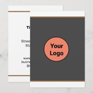CARTE DE REMERCIEMENTS SIMPLE MINIMAL AJOUTEZ VOTRE LOGO TEXTE PERSONNALI