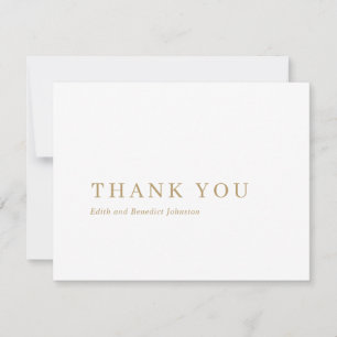 Carte De Remerciements Simple minimal Gold Classic Mariage élégant