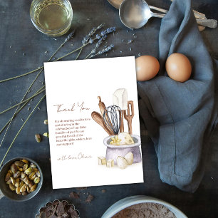 Carte De Remerciements Simple minimaliste Boho boulangerie Chef Baby show
