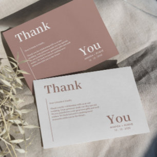 Carte De Remerciements Simple minimaliste Brown élégant