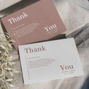 Carte De Remerciements Simple minimaliste Brown élégant