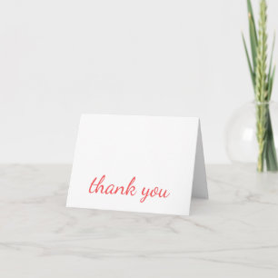 Carte De Remerciements Simple minimaliste moderne orange sur blanc