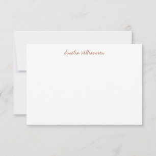Carte De Remerciements Simple Minimaliste Terracotta Écriture Manuscrite