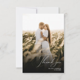 Carte De Remerciements Simple Modern 2 Mariage photo