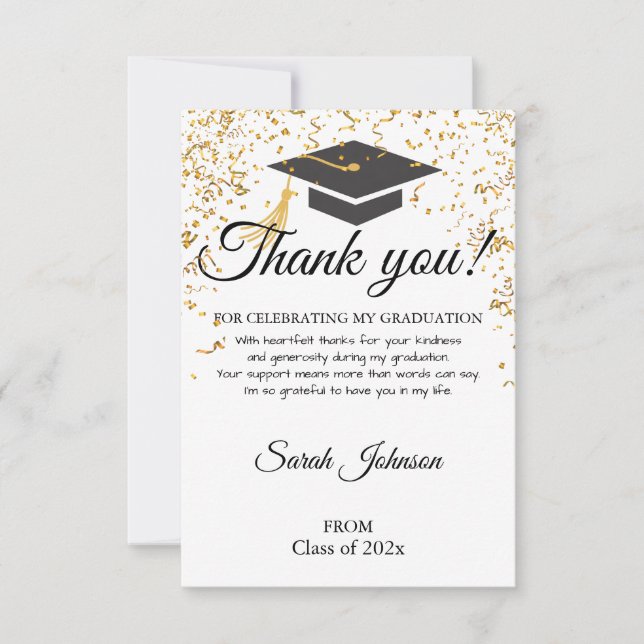 Carte De Remerciements Simple Modern Graduation Thank You Card (Devant)