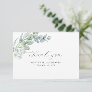 Carte De Remerciements Simple Moderne Élégant Boho Sauge Végétalien Petit