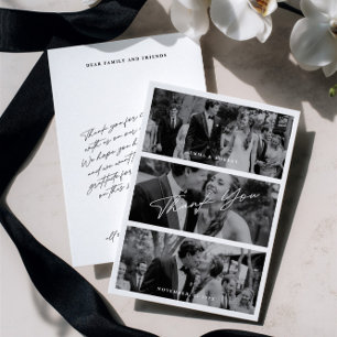 Carte De Remerciements Simple moderne minimaliste 3 Mariage photo
