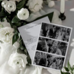 Carte De Remerciements Simple moderne minimaliste 3 Mariage photo<br><div class="desc">Cette carte élégante et intemporelle présente un design minimaliste, offrant une toile propre pour transmettre vos remerciements sincères. La simplicité de la carte permet à votre appréciation de prendre le centre de la scène, ce qui en fait un choix parfait pour exprimer la gratitude après votre jour de mariage. Réalisée...</div>