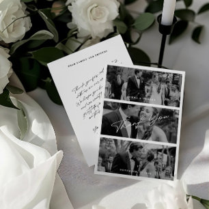 Carte De Remerciements Simple moderne minimaliste 3 Mariage photo