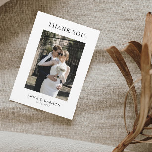 Carte De Remerciements Simple moderne photo et message Mariage minimalist