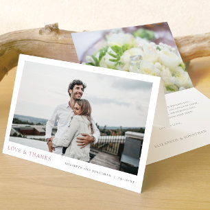 Carte De Remerciements Simple Moderne Photo Mariage Amour et Remerciement