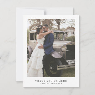 Carte De Remerciements Simple Moderne Photo Mariage Minimaliste