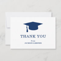 Simple Navy Blue Mortar Board Modernisation gradua