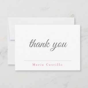 Carte De Remerciements Simple Noir Blanc Minimaliste