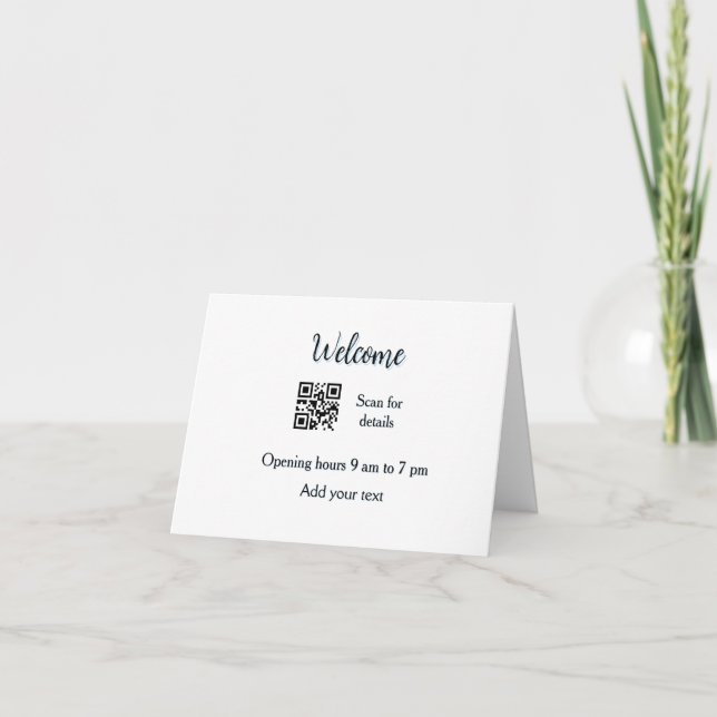 Carte De Remerciements Simple ouverture de bienvenue code-barres QR ajout (Devant)
