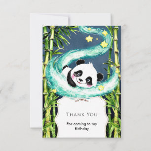 Carte De Remerciements Simple Pastel Magique Panda Anniversaire