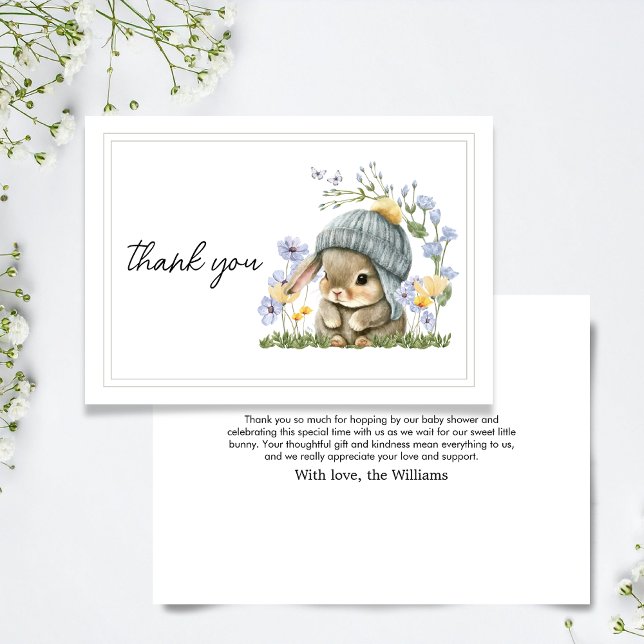 Carte de Remerciements Simple Petit Lapin (Thank You Card Simple Little Bunny 4)
