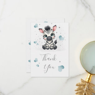 Carte De Remerciements Simple petit zèbre mignon 