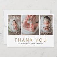 Simple Photo Collage Élégant Baby shower Or