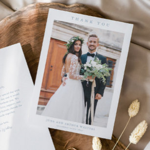 Carte De Remerciements Simple Photo de Mariage