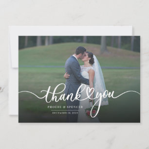 Carte De Remerciements Simple Photo de mariage moderne