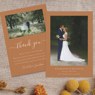 Carte De Remerciements Simple Photo de Mariage Moderne