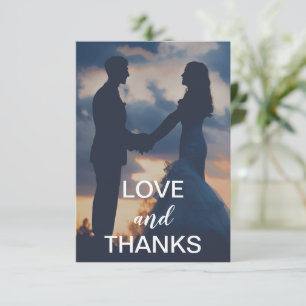 Carte De Remerciements Simple Photo Elegant Bold Mariage moderne