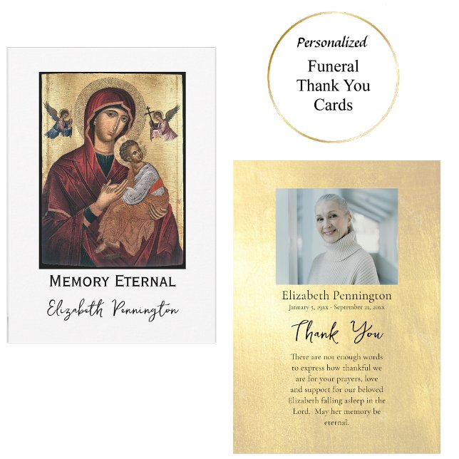 Carte De Remerciements Simple photo Mémorial chrétien orthodoxe (Créateur téléchargé)