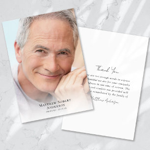 Carte De Remerciements Simple photo Sympathy Funeral