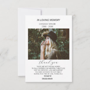 Carte De Remerciements Simple photo Sympathy Funeral Custom