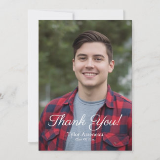 Carte De Remerciements Simple Photo Thank you Graduation Personalize