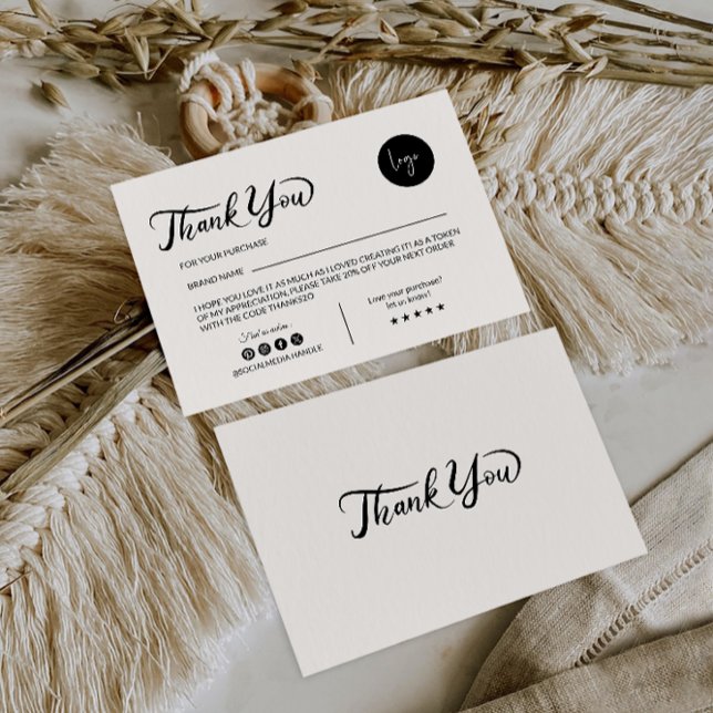 Carte de remerciements simple pour Boutique en lig (Créateur téléchargé)