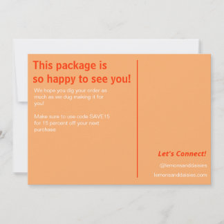 Carte De Remerciements Simple Quirty Peach Red White Small Business Order