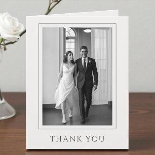 Carte De Remerciements Simple Remerciement de Mariage Photo Moderne