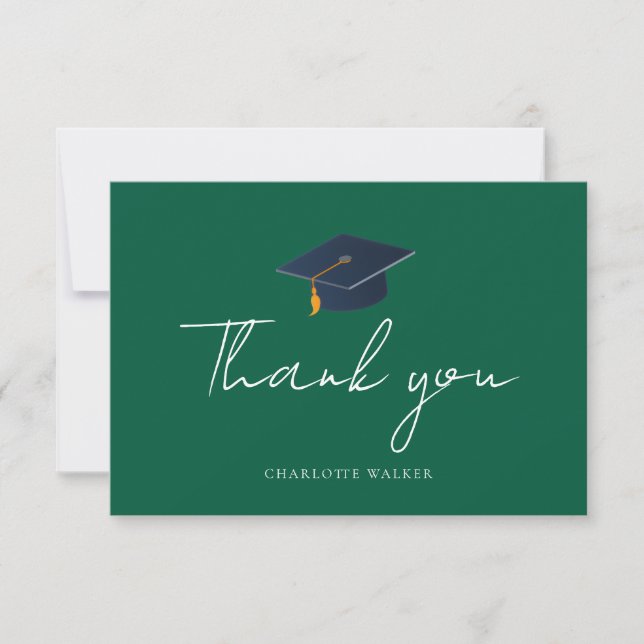 Carte De Remerciements Simple Remerciements de Diplômé Typographiques (Devant)