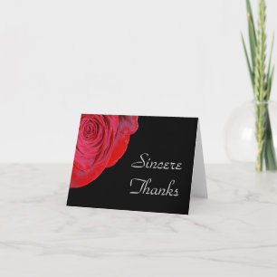 Carte de remerciements simple Rose rouge