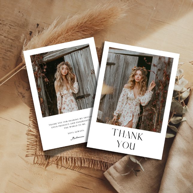 Carte De Remerciements Simple Rustic Boho Mariage photo (Créateur téléchargé)