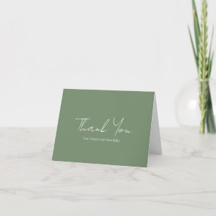 Carte De Remerciements Simple Sage Green Script rustique Baby shower mode