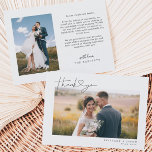 Carte De Remerciements Simple Script avec cœur Photo de mariage<br><div class="desc">Élégante et simple carte de remerciement de mariage avec une typographie manuscrite et un cœur entre les mots. Ce lettrage décontracté et l'espace blanc donnent une sensation simple et minimaliste. Personnalisez ce produit en insérant votre propre photo de mariage et en modifiant le message au verso de la carte. Une...</div>