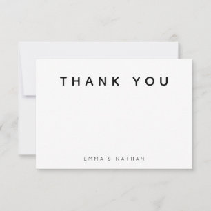 Carte De Remerciements Simple Script  Mariage