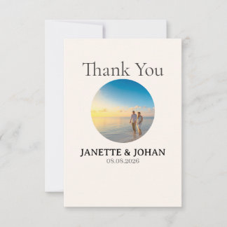 Carte De Remerciements Simple Script Modern Wedding Photo Thank You Card
