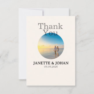 Carte De Remerciements Simple Script Modern Wedding Photo Thank You Card