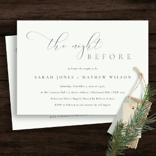 Carte De Remerciements Simple Script noir nuit blanche avant l'Invitation