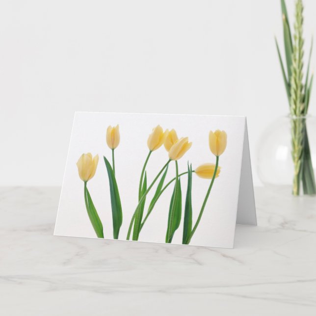 Carte de remerciements simple - Tulipes jaunes (Devant)