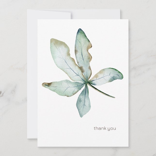 Carte De Remerciements Simple vert tropical Custom Seafoam 5x7 (Devant)
